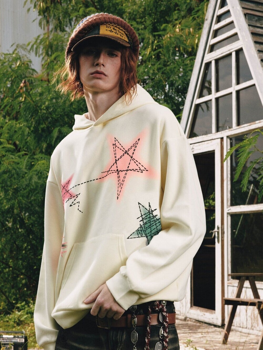 Aelfric Eden Graffiti Line Star Hoodie Size M Pullover